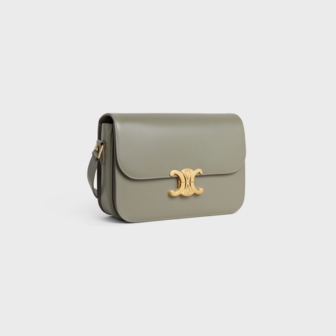 Replicate CLASSIQUE TRIOMPHE BAG IN SHINY CALFSKIN GREEN CLAY(1:1 replica)