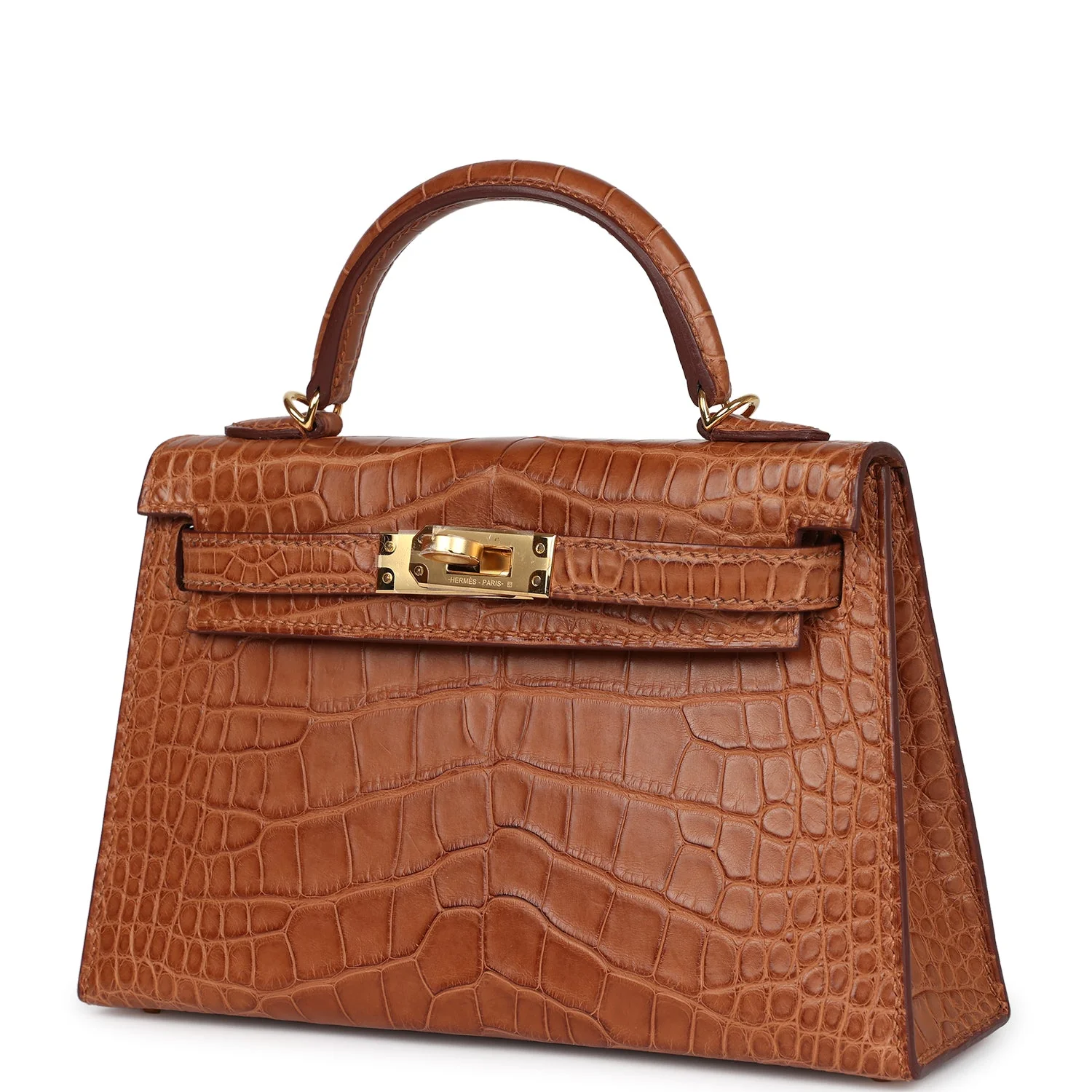 Replicate Hermes Kelly Sellier 20 Gold Matte Alligator Gold Hardware(1:1 replica)