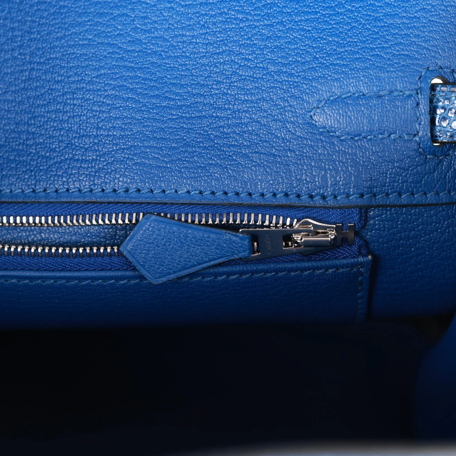 Replicate Hermes Birkin 25 Bleu Saphir Lizard Palladium Hardware(1:1 replica)