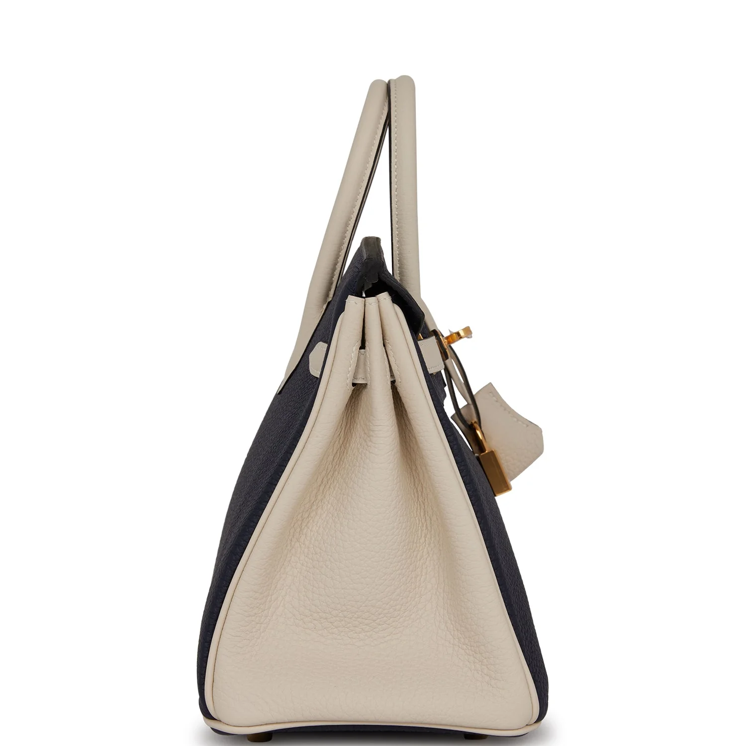 Replicate Hermes Special Order (HSS) Birkin 25 Bleu Nuit and Craie Togo Gold Hardware(1:1 replica)