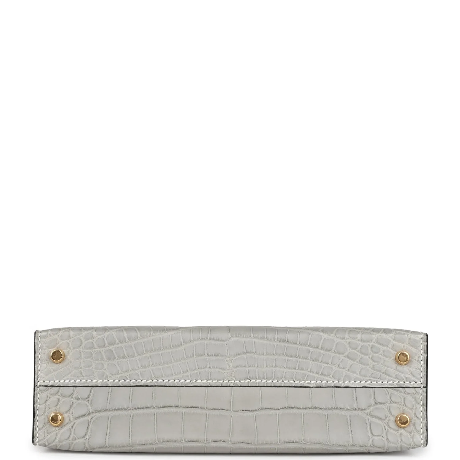 Replicate Hermes Special Order (HSS) Kelly Sellier 20 Gris Perle and Black Matte Alligator Gold Hardware(1:1 replica)