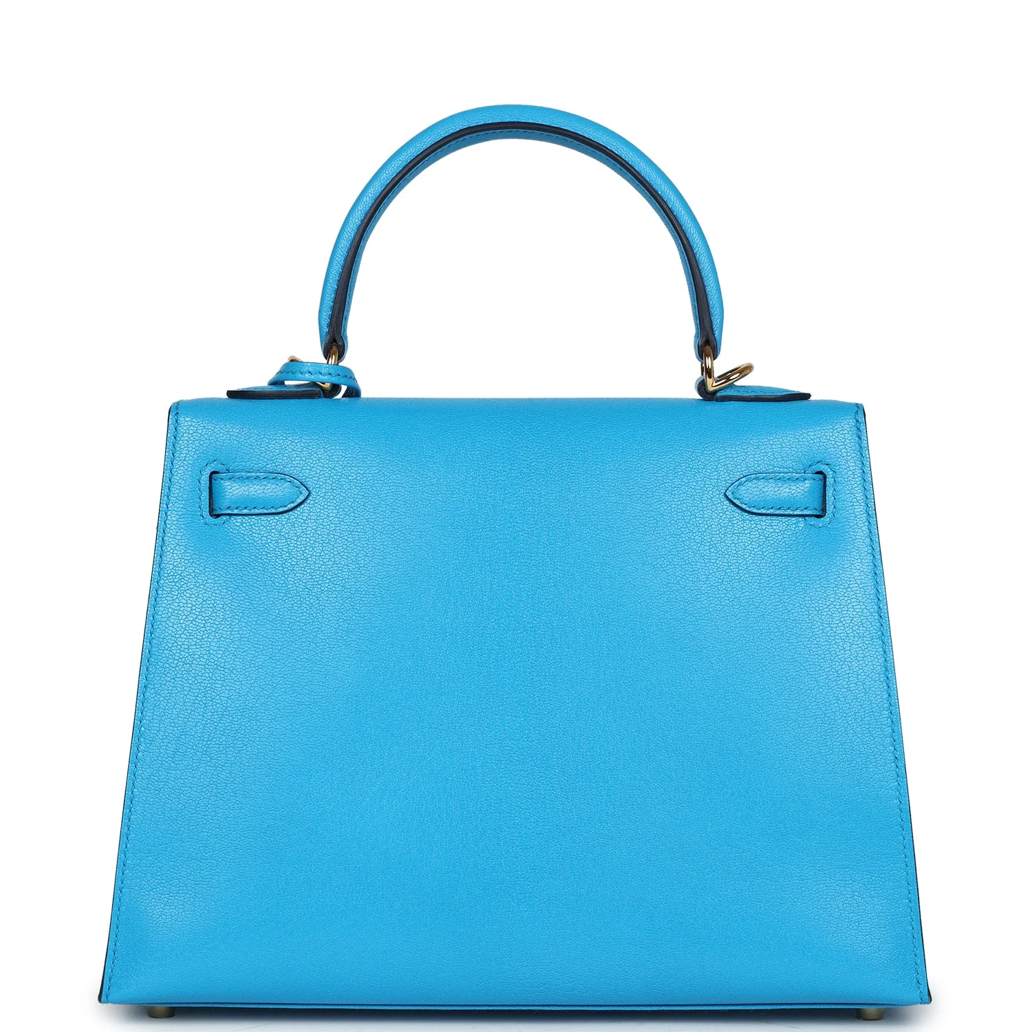 Replicate Hermes Kelly Sellier 25 Bleu Frida Chevre Gold Hardware(1:1 replica)