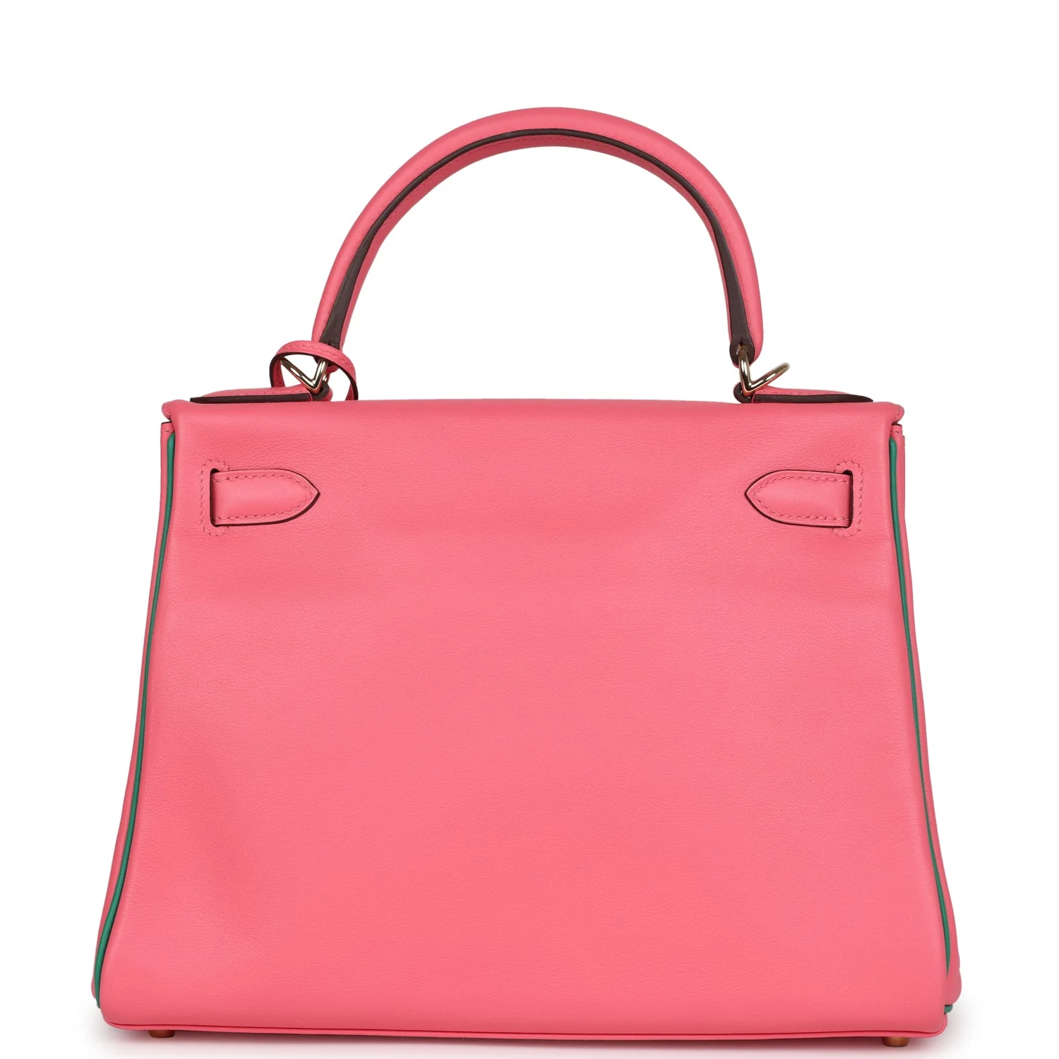 Replicate Hermes Special Order (HSS) Kelly Retourne 28 Rose Azalee and Vert Vertigo Swift Gold Hardware(1:1 replica)