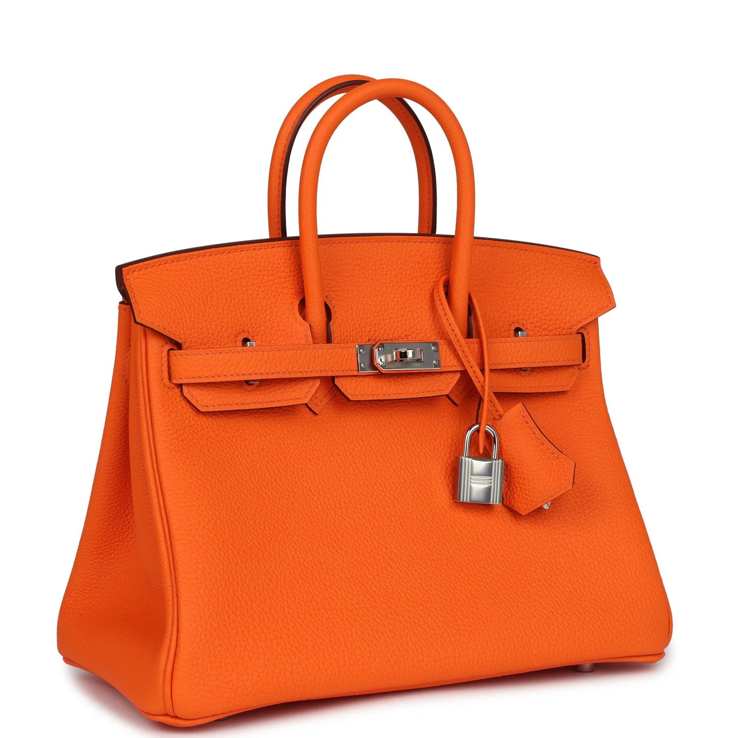 Replicate Hermes Birkin 25 Orange Minium Togo Palladium Hardware(1:1 replica)