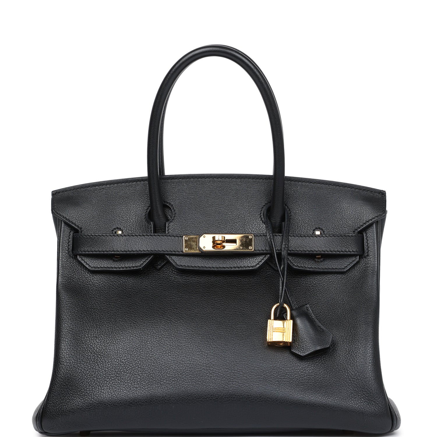 Replicate Hermes Birkin 30 Black Novillo Gold Hardware(1:1 replica)