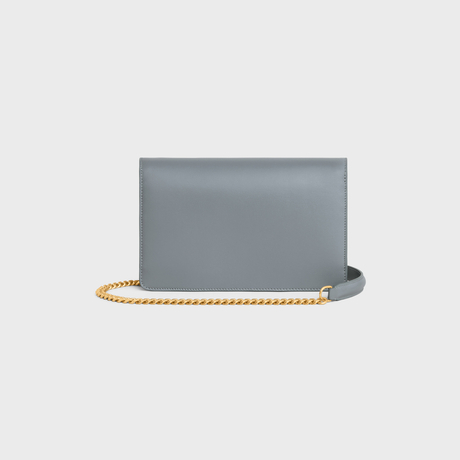 Replicate WALLET ON CHAIN MARGO IN SHINY CALFSKIN BLUE GREY(1:1 replica)