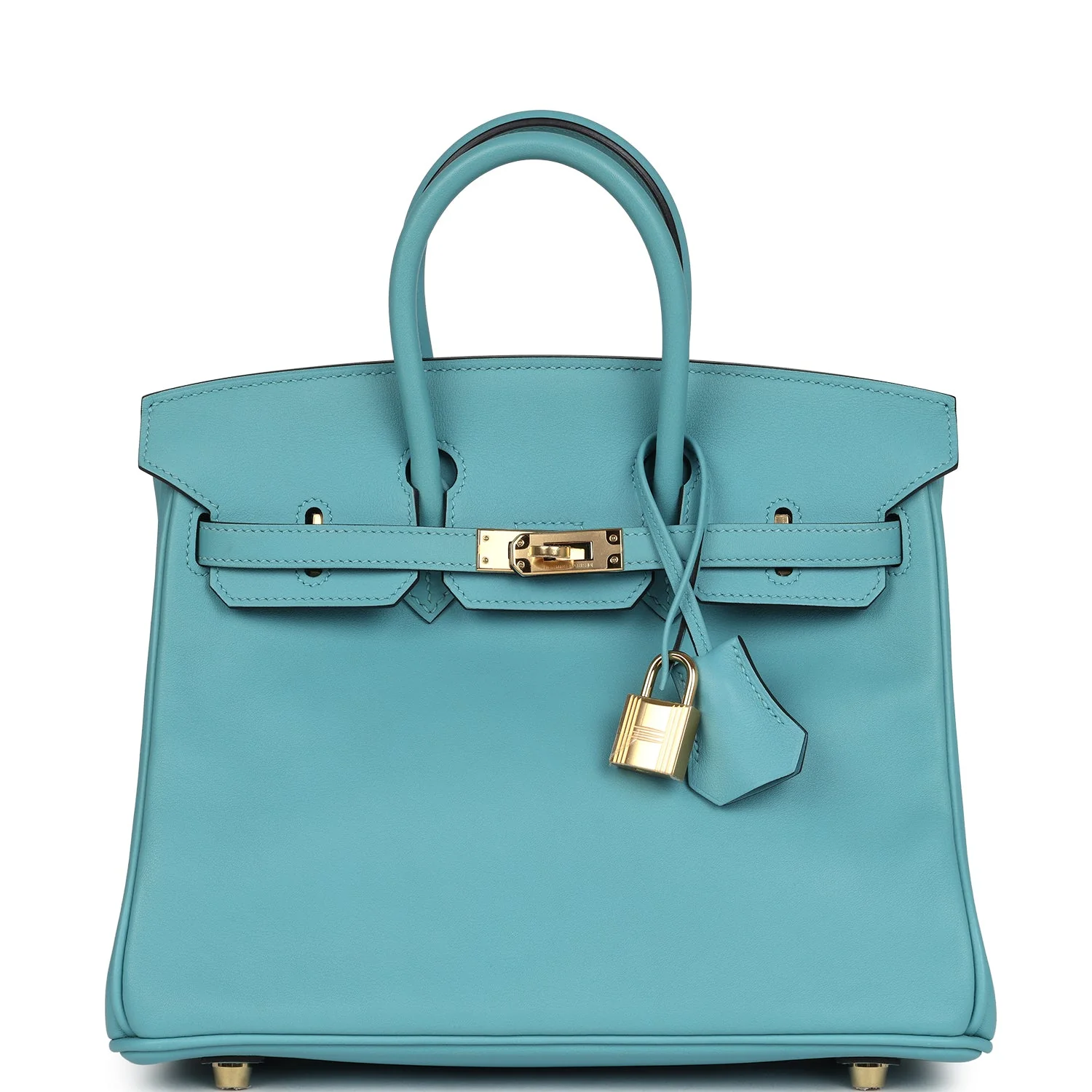 Replicate Hermes Birkin 25 Bleu Saint Cyr Swift Gold Hardware(1:1 replica)