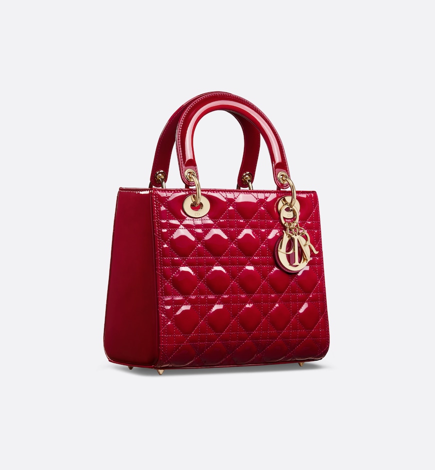Replicate Dior Medium Lady Dior Bag HandBags- patent leather(1:1 replica)