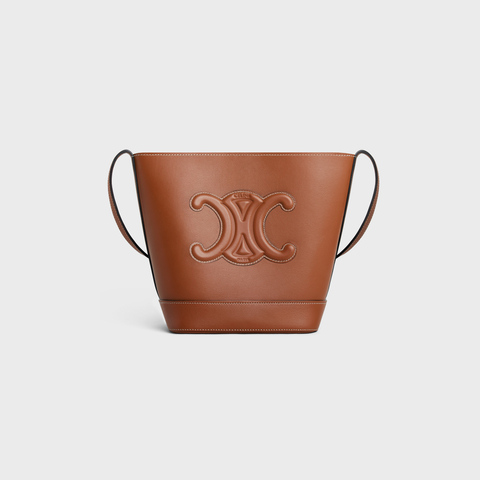 Replicate SMALL BUCKET CUIR TRIOMPHE IN SMOOTH CALFSKIN TAN(1:1 replica)