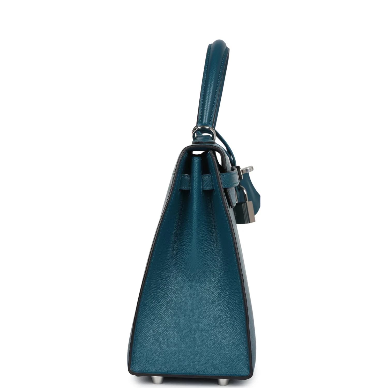 Replicate Hermes Kelly Sellier 25 Vert Bosphore Verso Madame Palladium Hardware(1:1 replica)