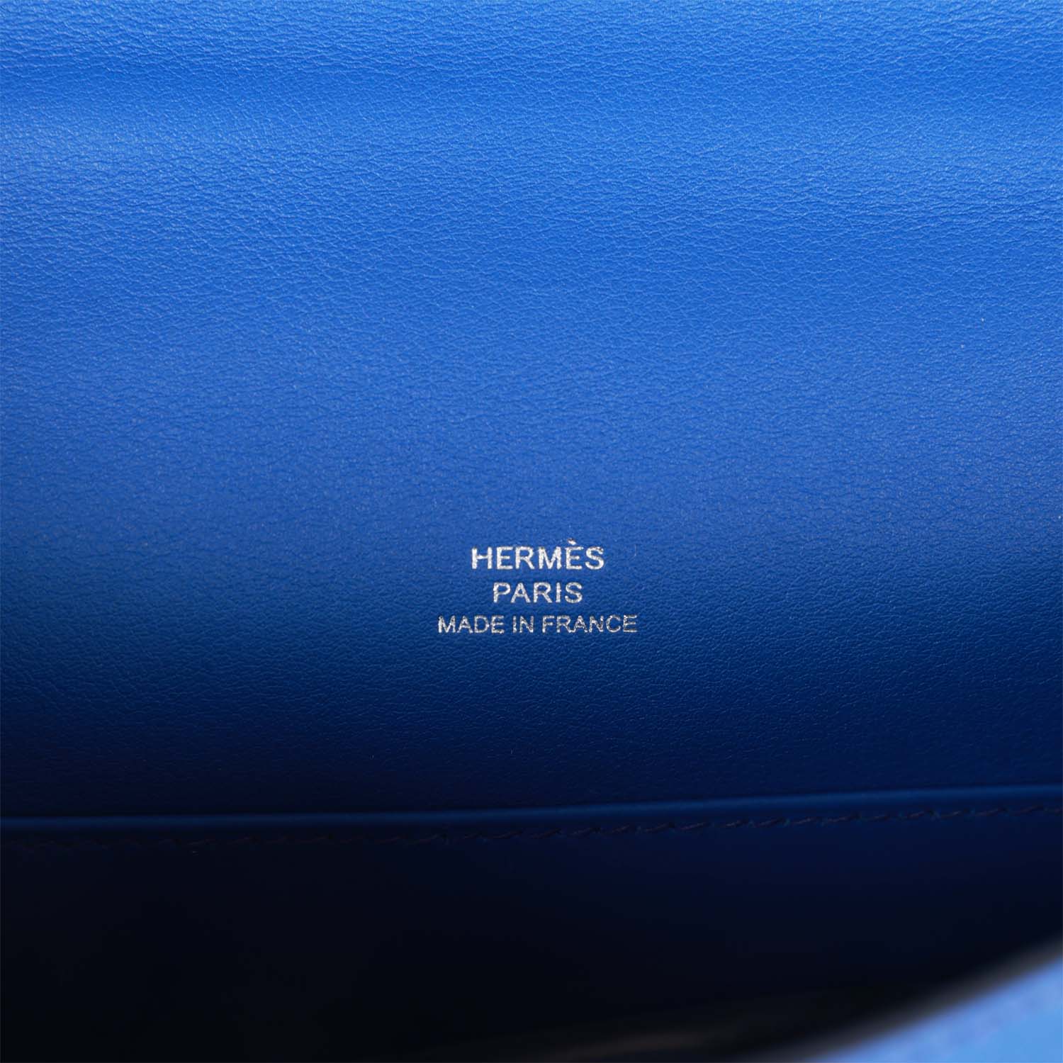 Replicate Hermes Kelly Pochette Bleu Royal Swift Palladium Hardware(1:1 replica)