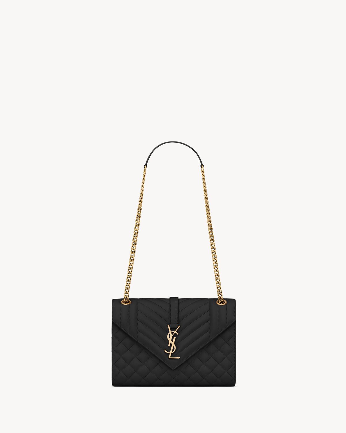 Replicate Ysl Envelope Medium in Quilted Grain De Poudre Embossed Leather(1:1 replica)