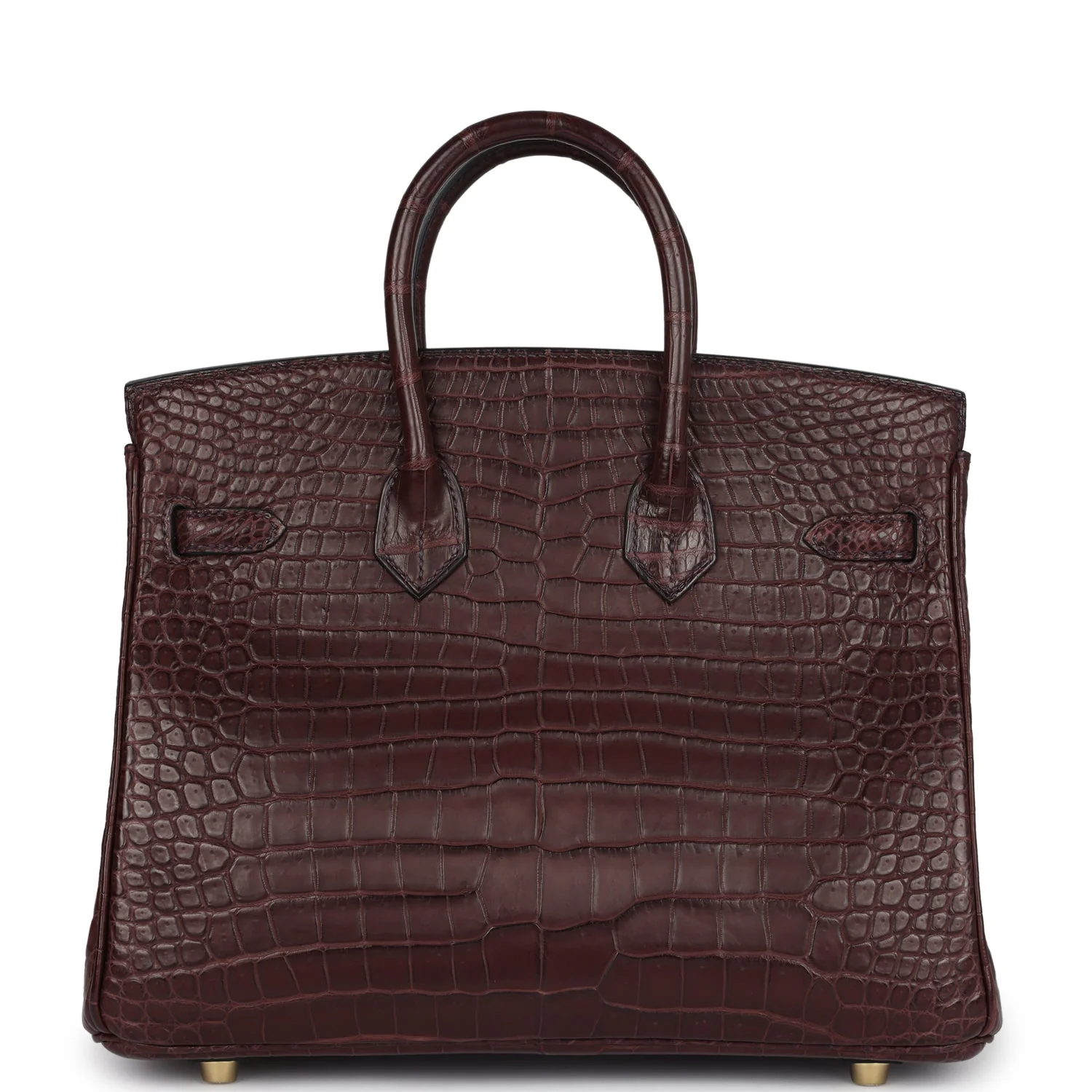 Replicate Hermes Birkin 25 Rouge Sellier Matte Porosus Crocodile Gold Hardware(1:1 replica)