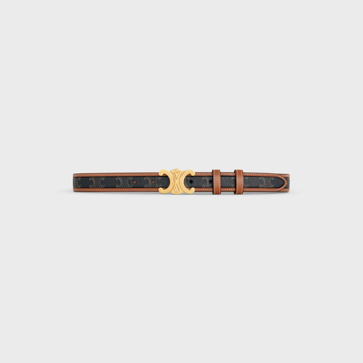 Replicate Medium Triomphe Belt in Triomphe Canvas and Calfskin(1:1 replica)
