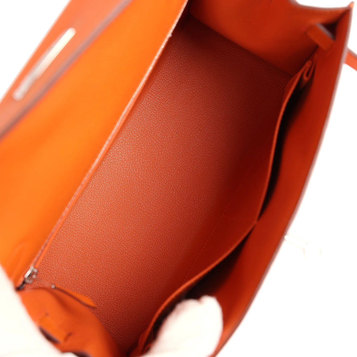 Replicate Hermes Kelly Sellier 28 Orange Epsom Palladium Hardware(1:1 replica)