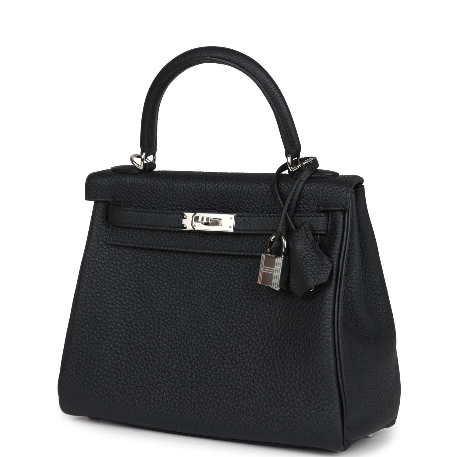 Replicate Hermes Kelly Retourne 25 Black Togo Palladium Hardware(1:1 replica)
