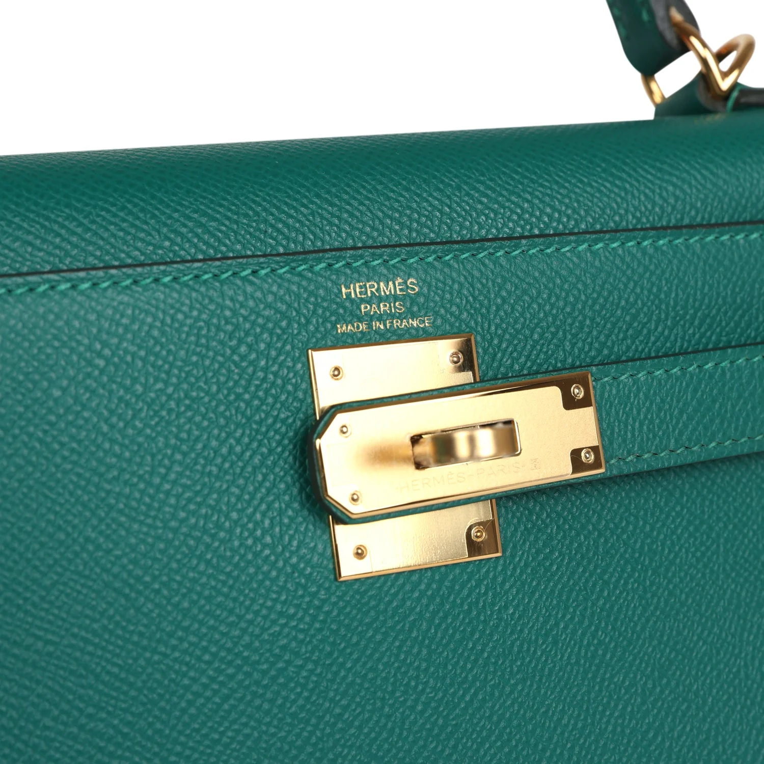 Replicate Hermes Kelly Sellier 28 Malachite Epsom Gold Hardware(1:1 replica)