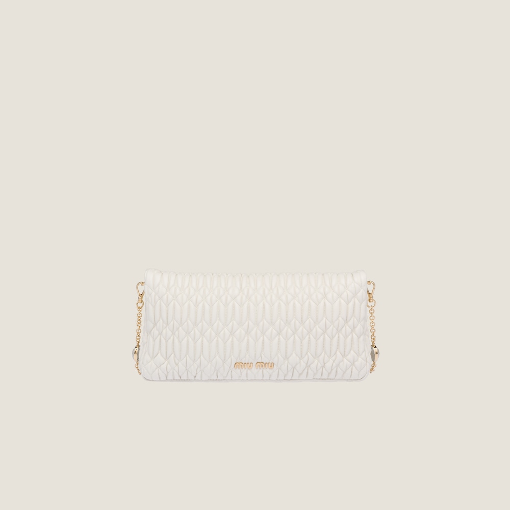 Replicate Miu Miu Iconic Crystal Cloqué Nappa leather bag(1:1 replica)