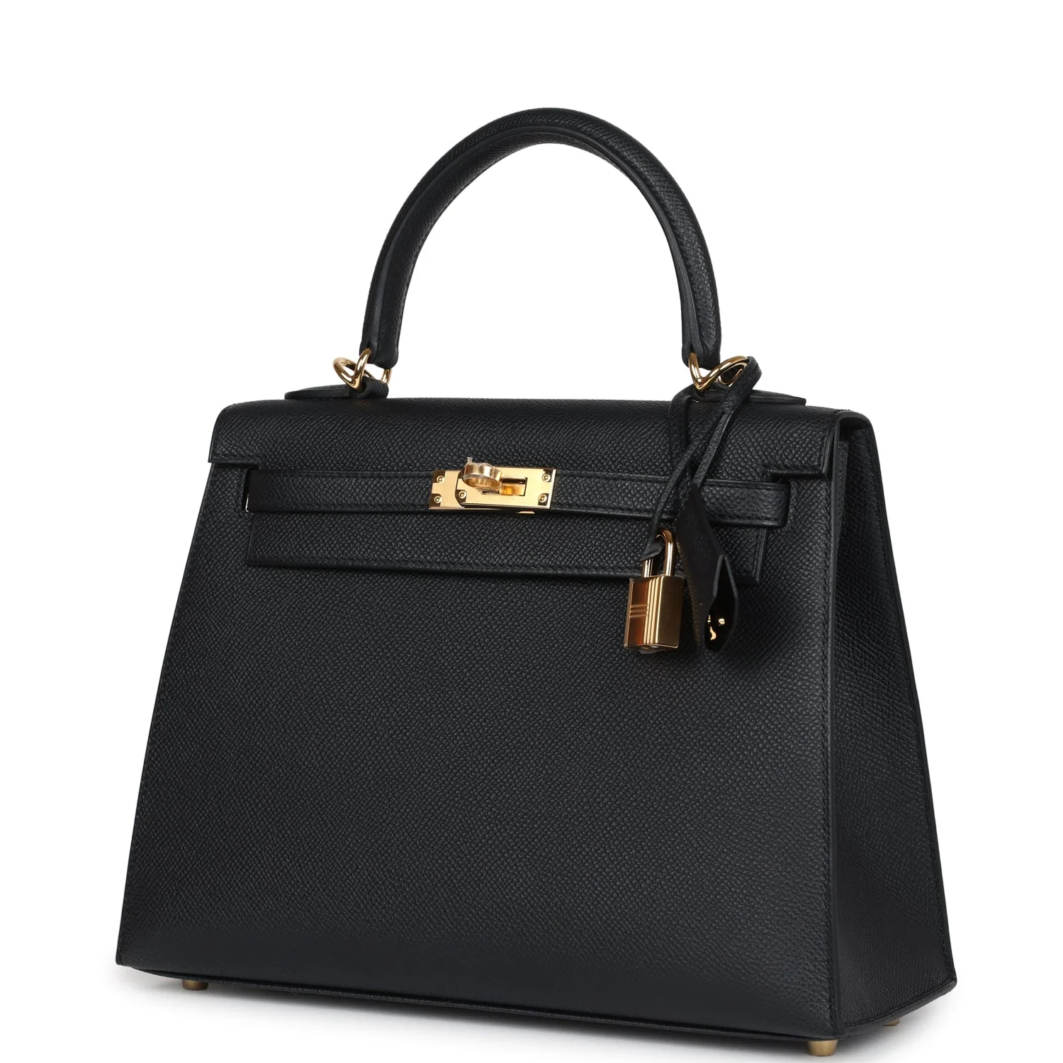 Replicate Hermes Kelly Sellier 25 Black Epsom Gold Hardware(1:1 replica)
