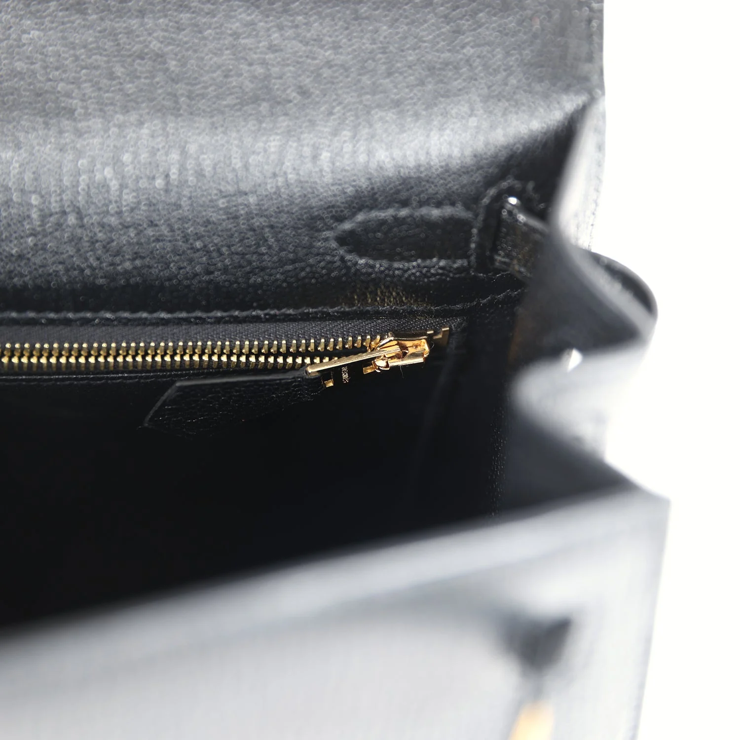 Replicate Hermes Kelly Sellier 25 Black Chevre Mysore Gold Hardware(1:1 replica)