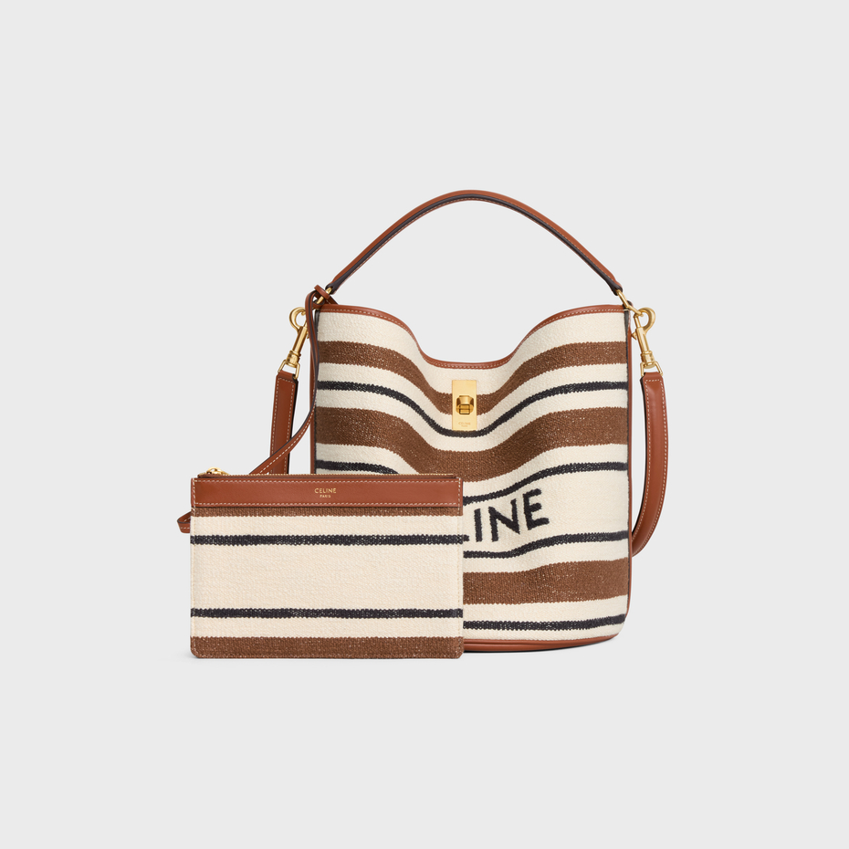 Replicate BUCKET 16 BAG IN STRIPED TEXTILE WITH CELINE JACQUARD MULTICOLOR(1:1 replica)