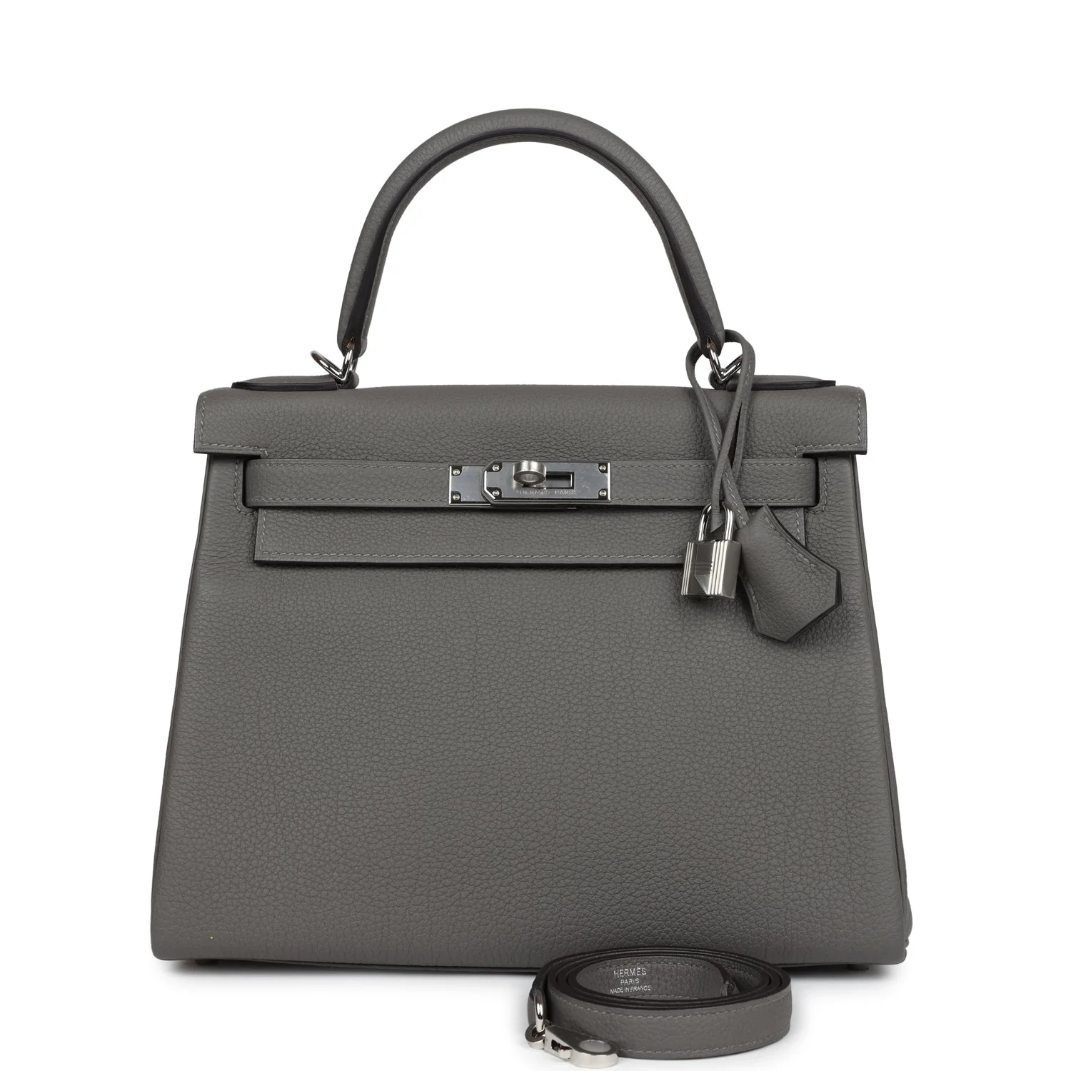 Replicate Hermes Kelly Retourne 28 Gris Meyer Togo Palladium Hardware(1:1 replica)