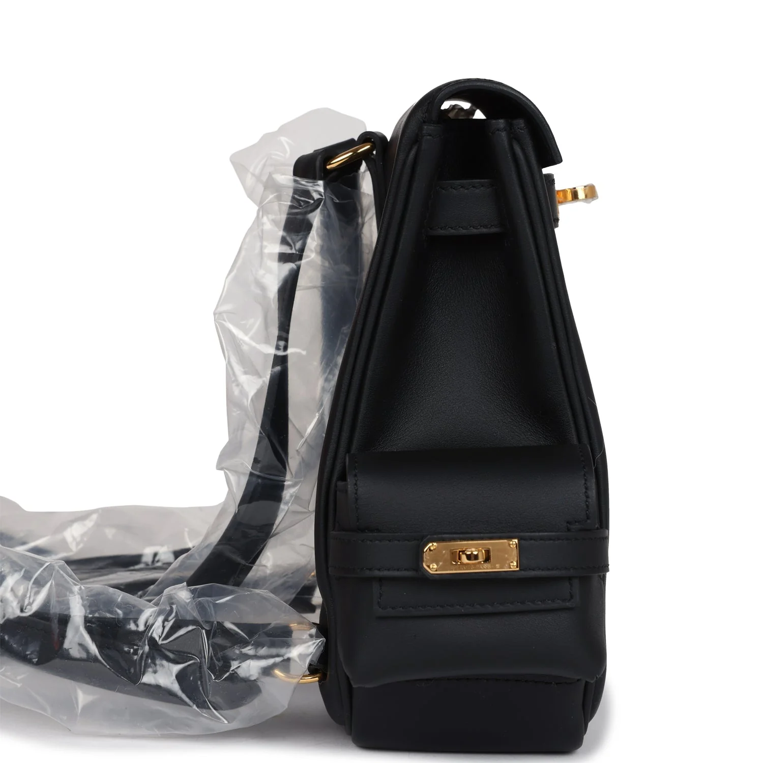 Replicate Hermes Mini Kelly Jump Backpack Black Swift Gold Hardware(1:1 replica)