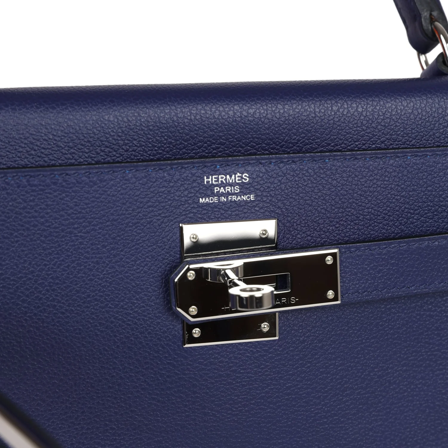 Replicate Hermes Kelly Retourne 28 Bleu Encre Verso Evercolor Palladium Hardware(1:1 replica)