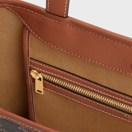 Replicate SMALL CABAS IN TRIOMPHE CANVAS AND CALFSKIN TAN(1:1 replica)