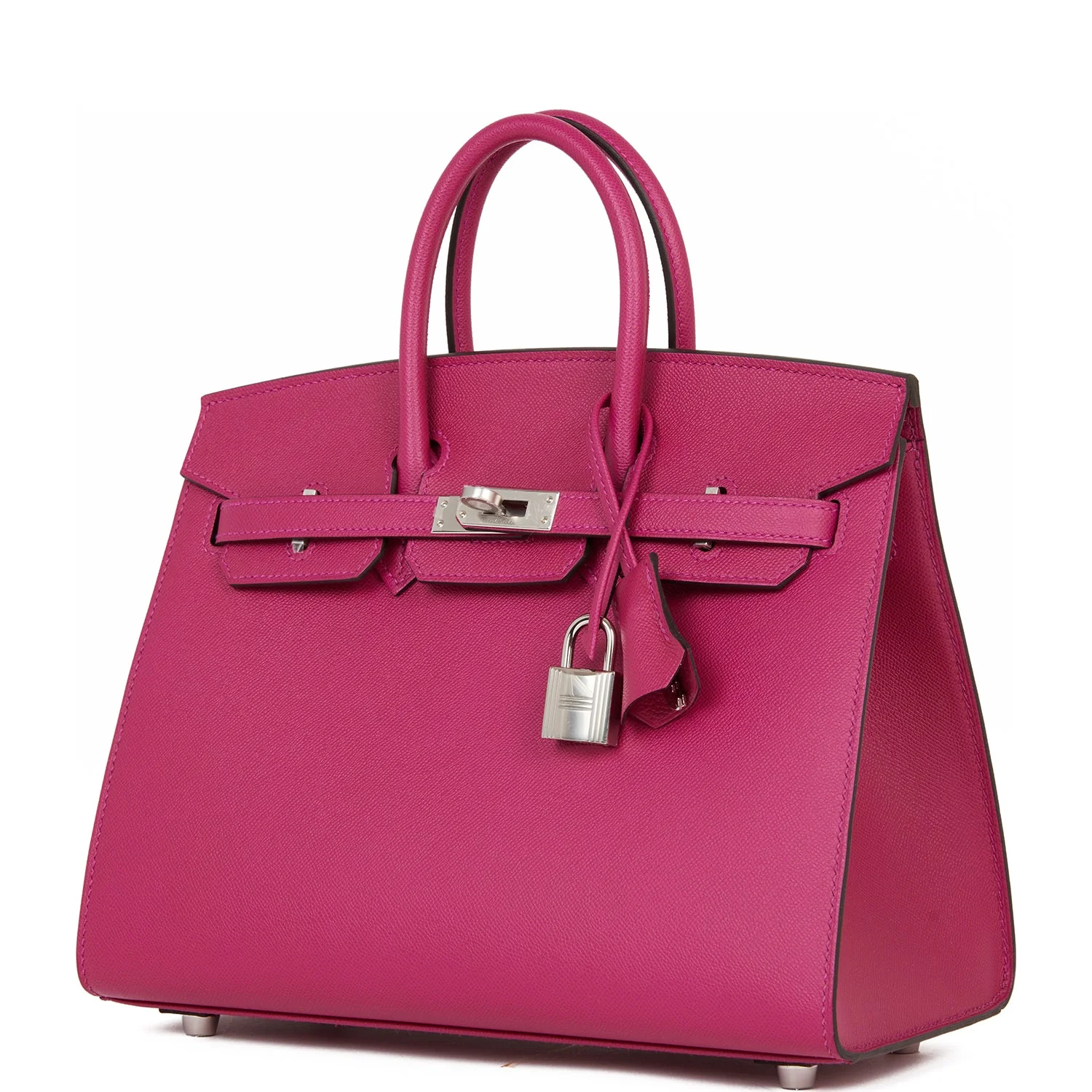 Replicate Hermes Birkin Sellier 25 Rose Pourpre Veau Madame Palladium Hardware(1:1 replica)