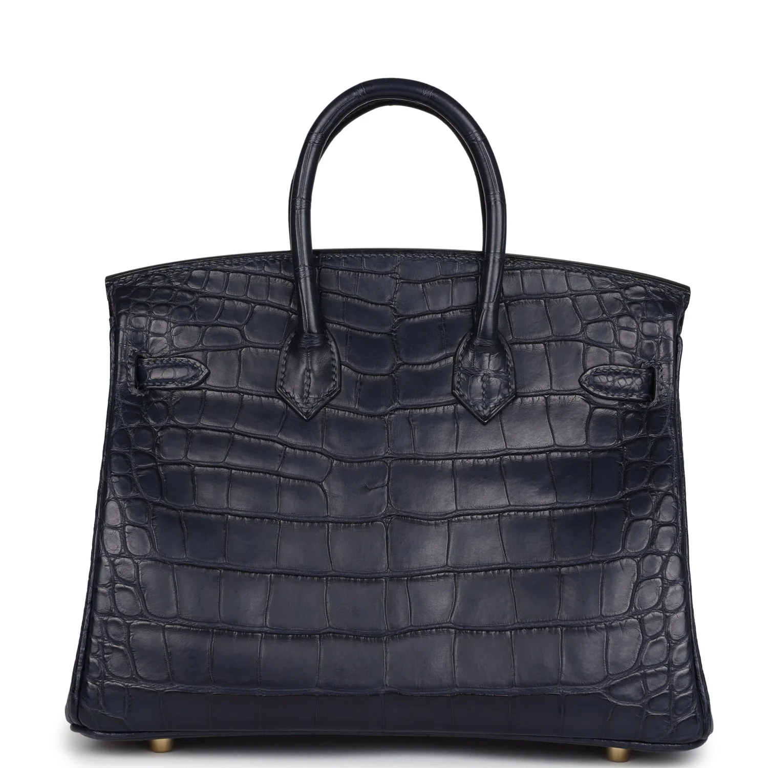 Replicate Hermes Birkin 25 Bleu Indigo Matte Alligator Gold Hardware(1:1 replica)