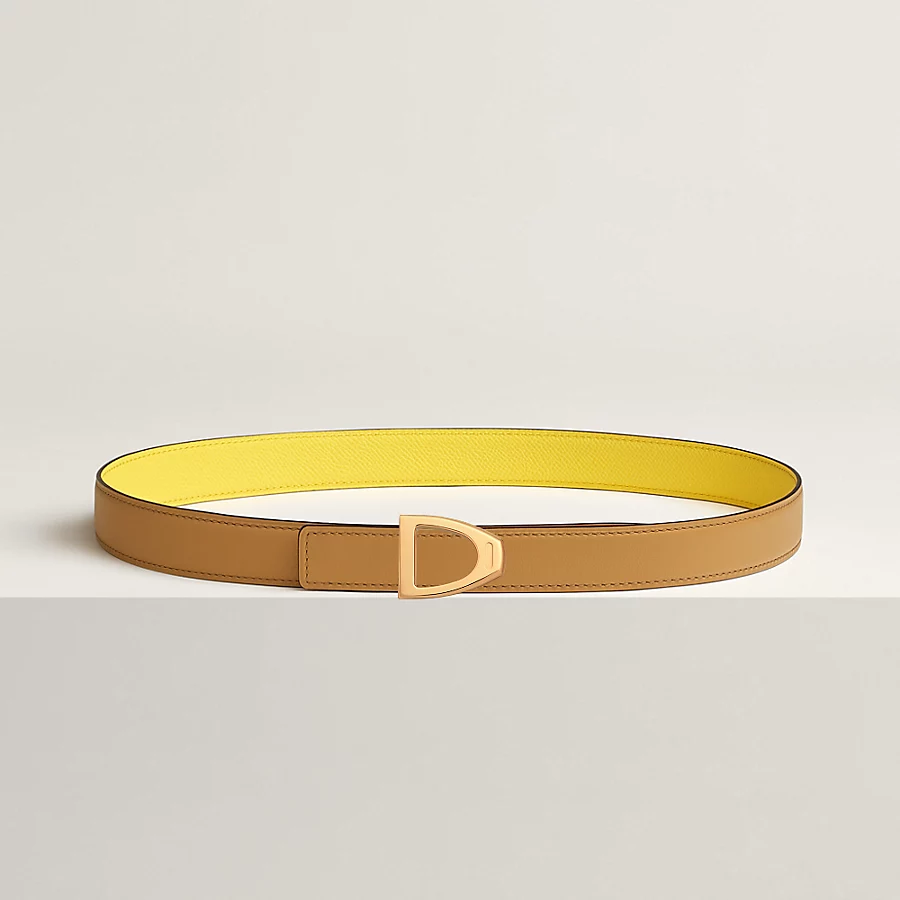 Replicate Cavaliere belt buckle   Reversible leather strap 24 mm(1:1 replica)