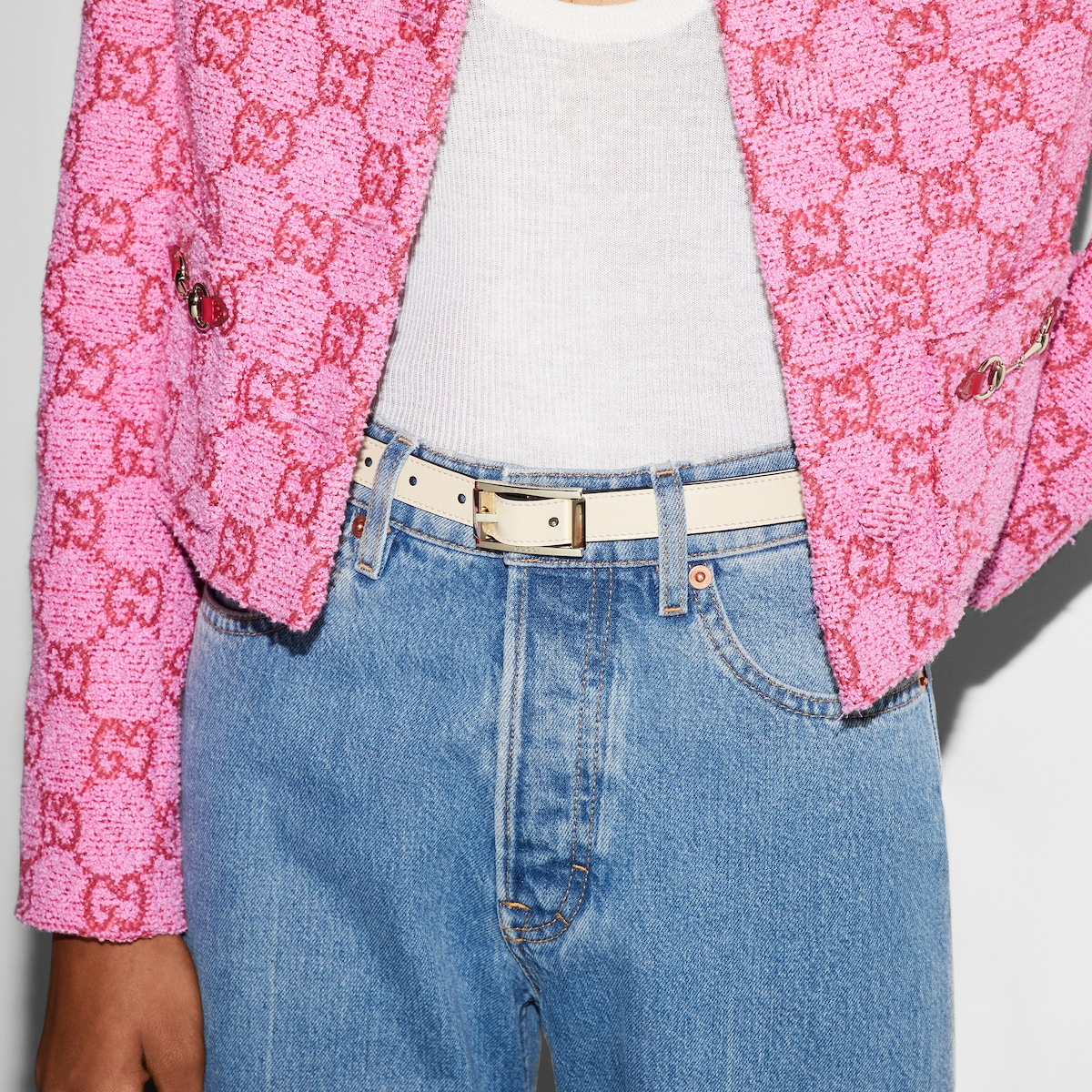 Replicate Reversible thin belt with rectangular buckle(1:1 replica)