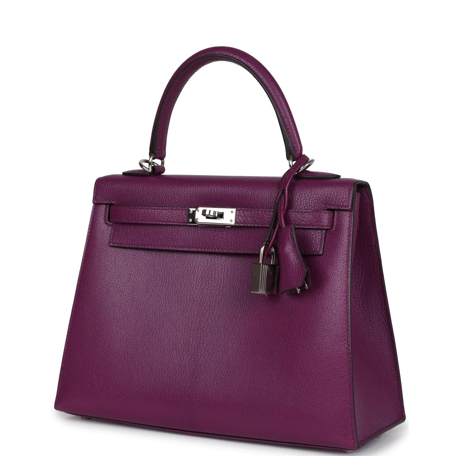 Replicate Hermes Kelly Sellier 25 Anemone Chevre Mysore Palladium Hardware(1:1 replica)
