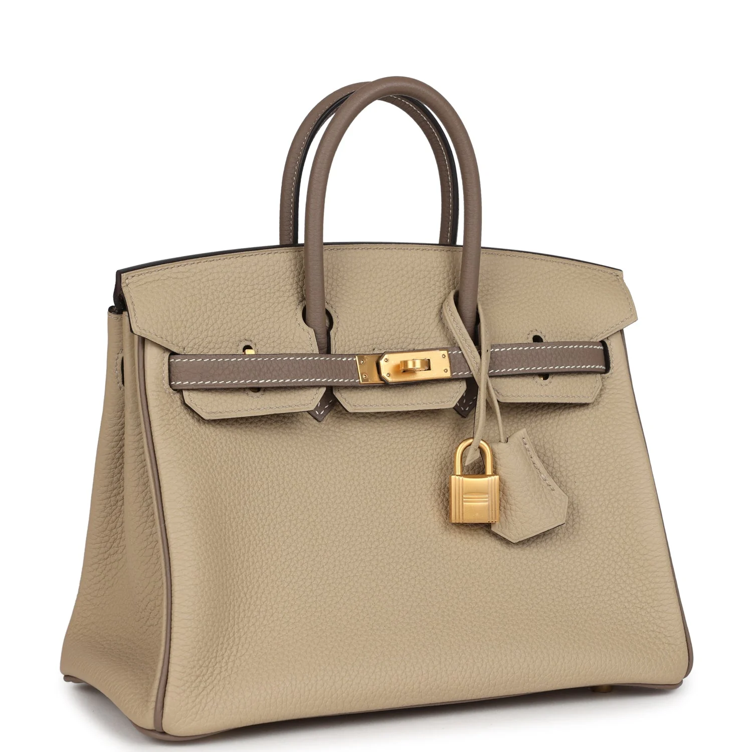 Replicate Hermes Special Order (HSS) Birkin 25 Etoupe and Trench Togo Brushed Gold Hardware(1:1 replica)