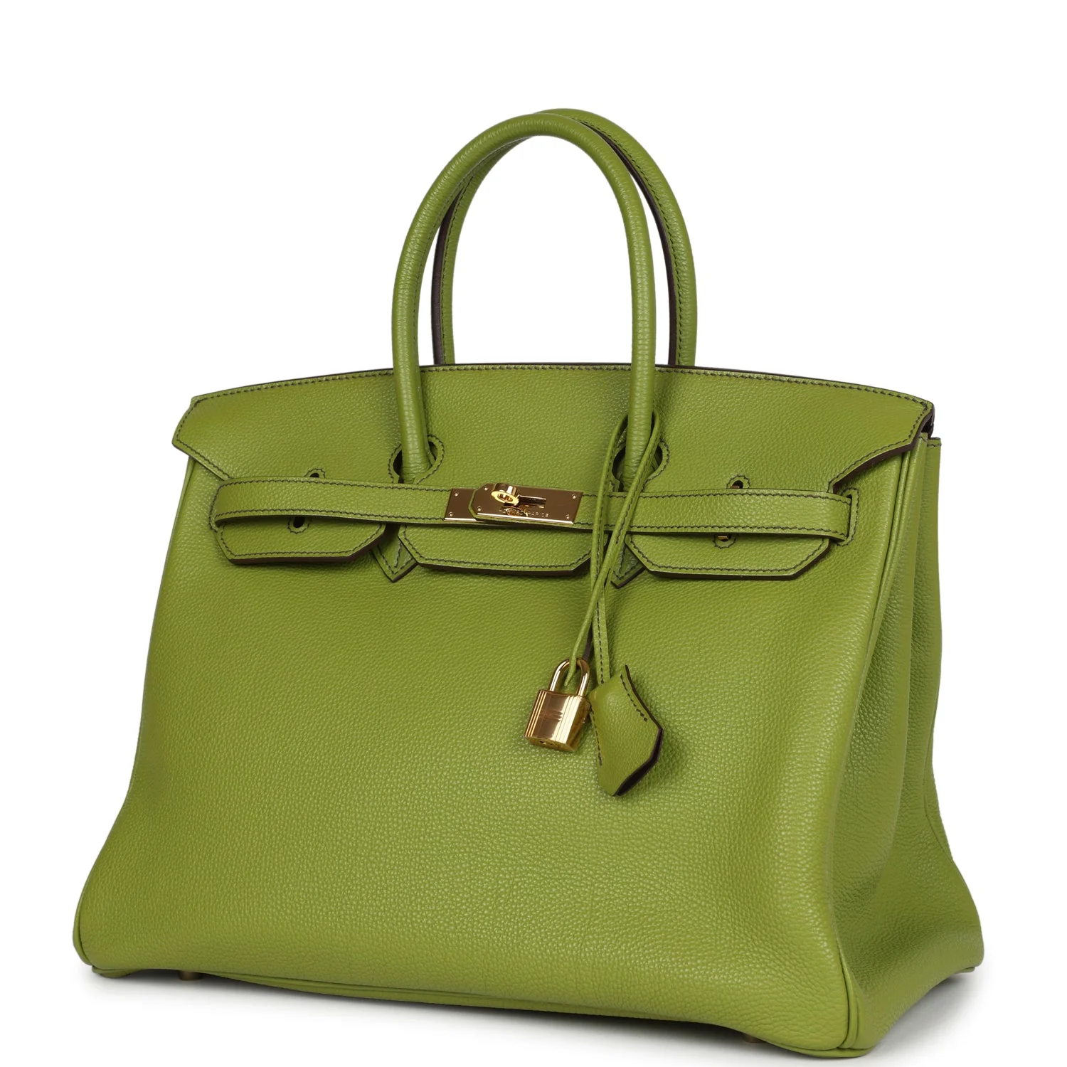 Replicate Hermes Birkin 35 Vert Anis Verso Togo Gold Hardware(1:1 replica)