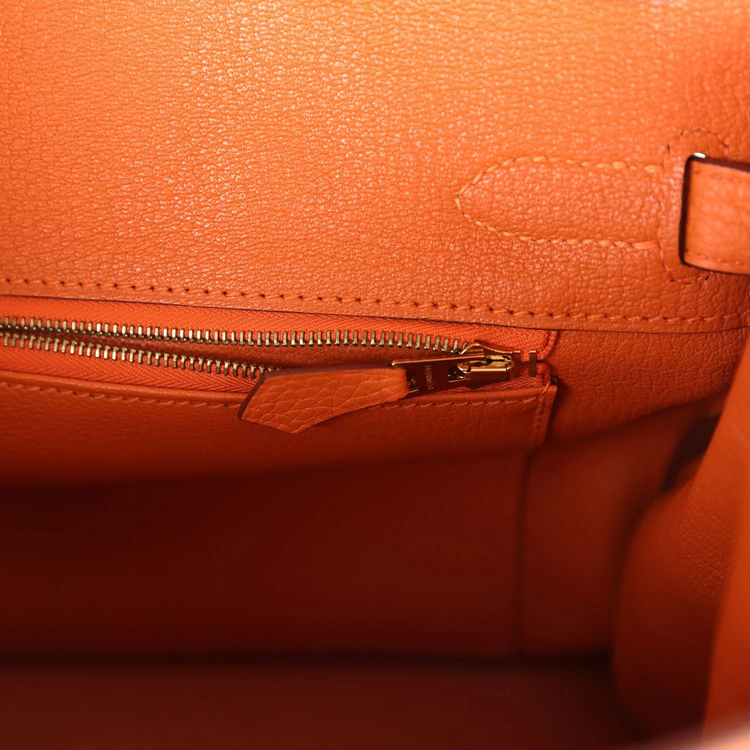 Replicate Hermes Birkin 30 Orange Togo Gold Hardware(1:1 replica)
