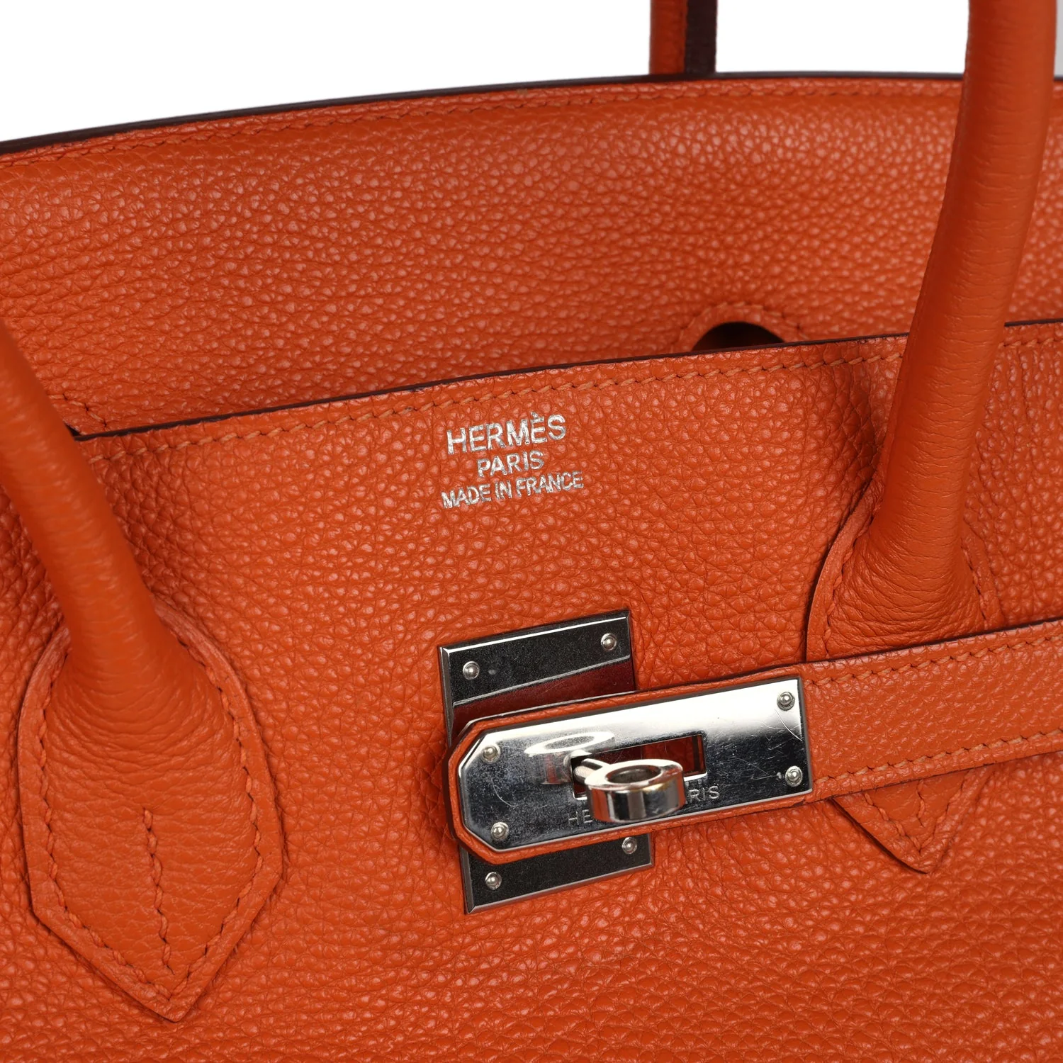 Replicate Hermes Birkin 35 Orange Togo Palladium Hardware(1:1 replica)