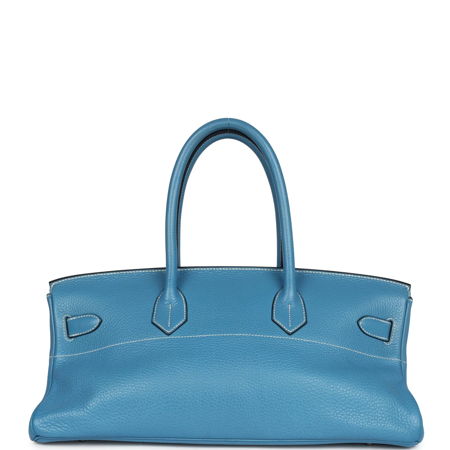 Replicate Hermes Shoulder Birkin 42 JPG Blue Jean Clemence Palladium Hardware(1:1 replica)
