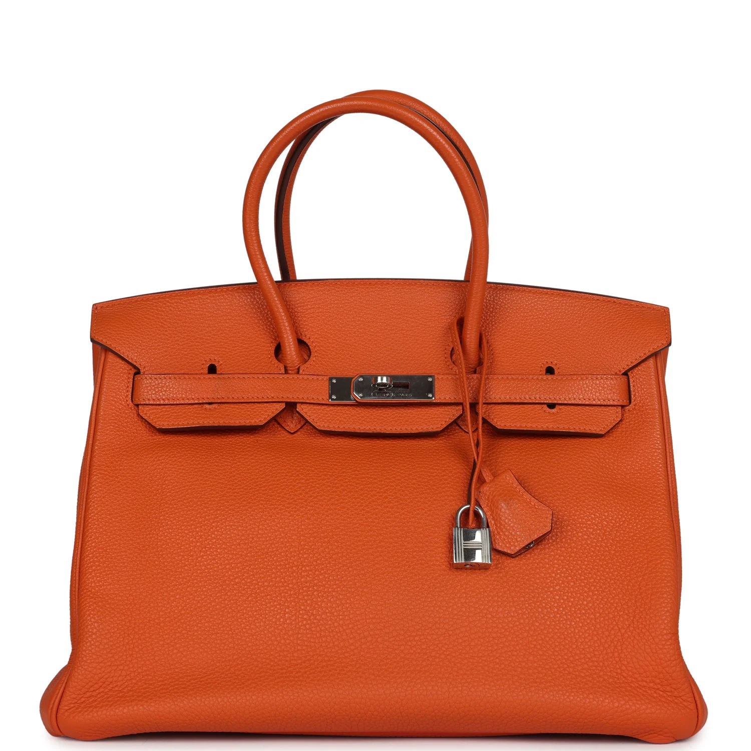 Replicate Hermes Birkin 35 Orange Togo Palladium Hardware(1:1 replica)