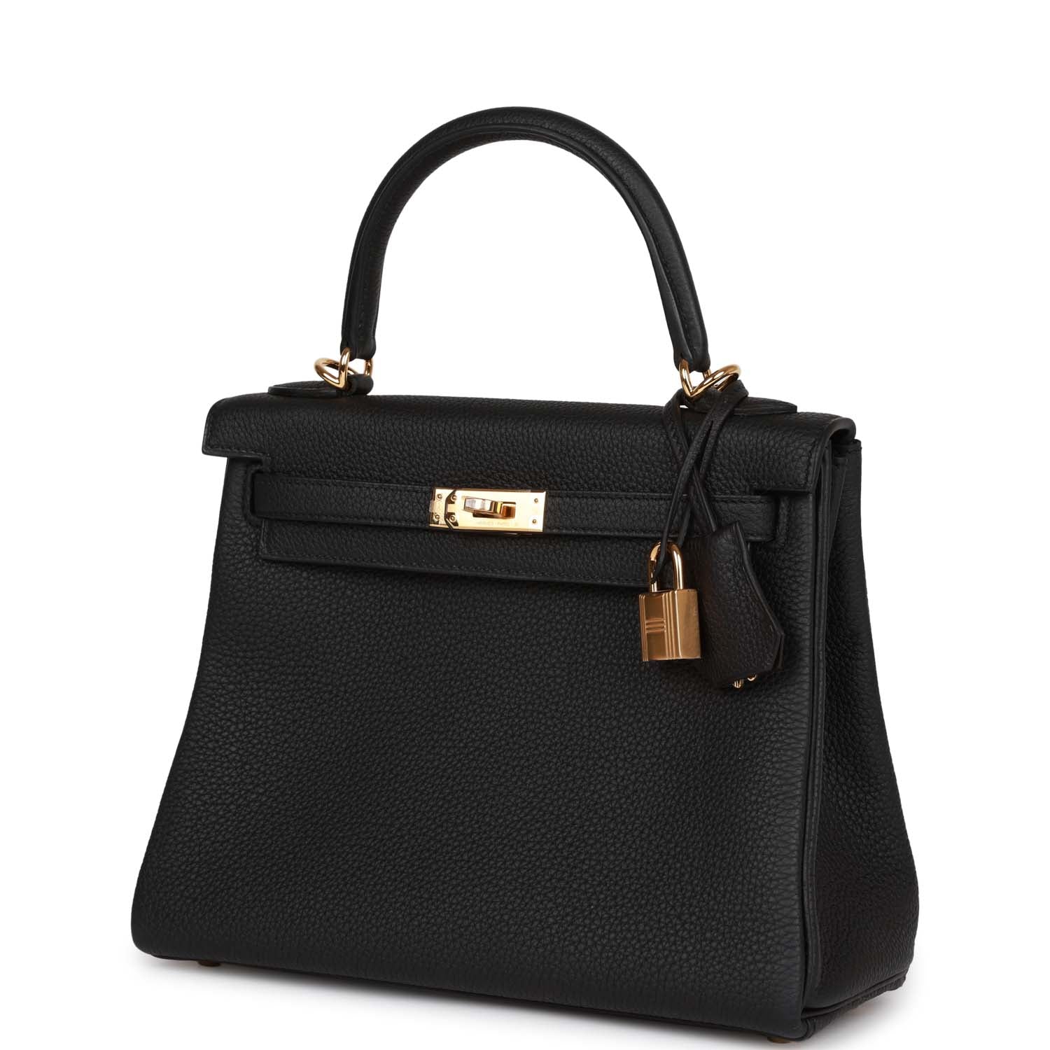 Replicate Hermes Kelly Retourne 25 Black Togo Gold Hardware(1:1 replica)