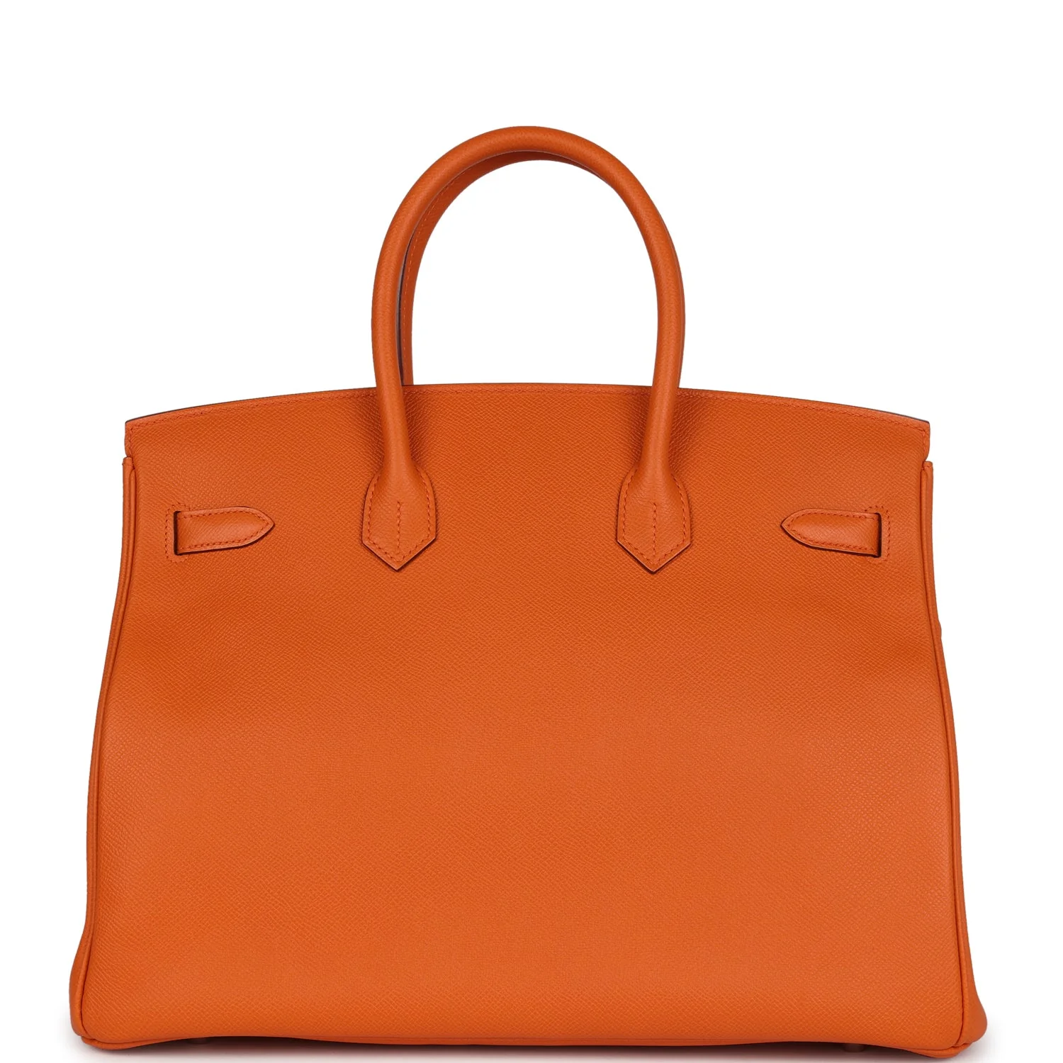 Replicate Hermes Birkin 35 Orange Epsom Palladium Hardware(1:1 replica)
