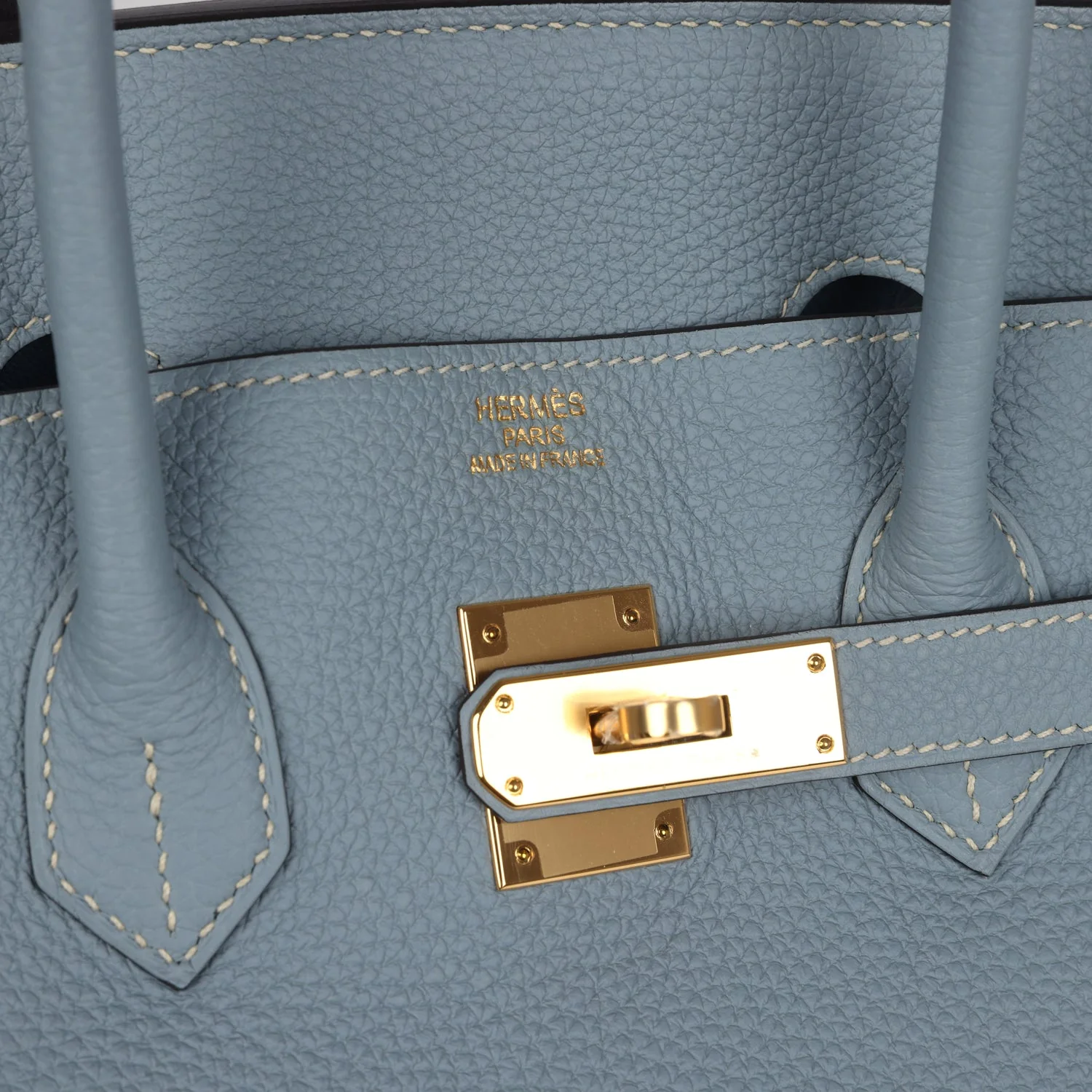 Replicate Hermes Birkin 35 Bleu Lin Togo Gold Hardware(1:1 replica)