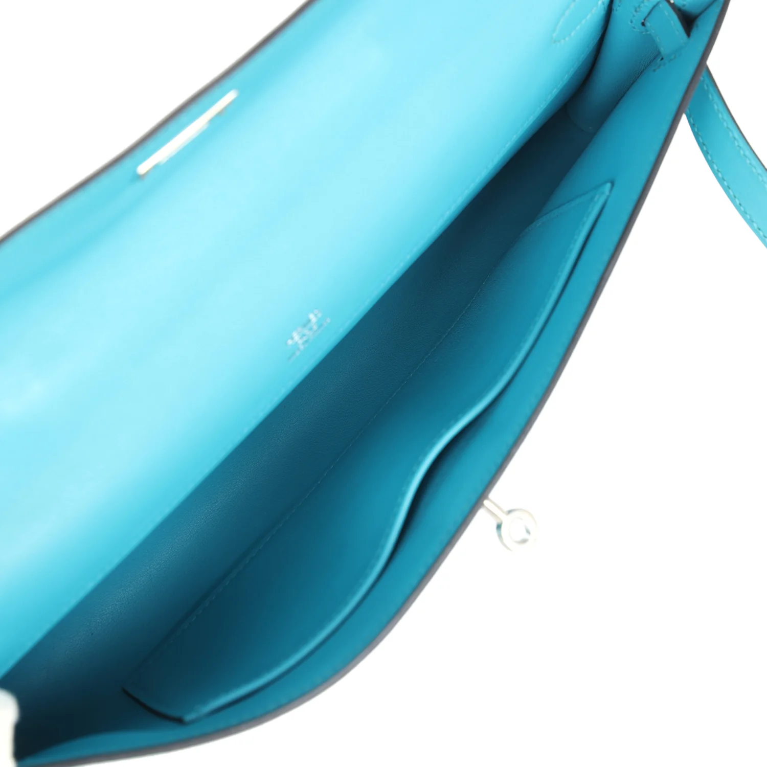 Replicate Hermes Kelly Cut Turquoise Swift Palladium Hardware(1:1 replica)