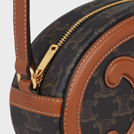 Replicate OVAL BAG CUIR TRIOMPHE IN TRIOMPHE CANVAS AND CALFSKIN TAN(1:1 replica)