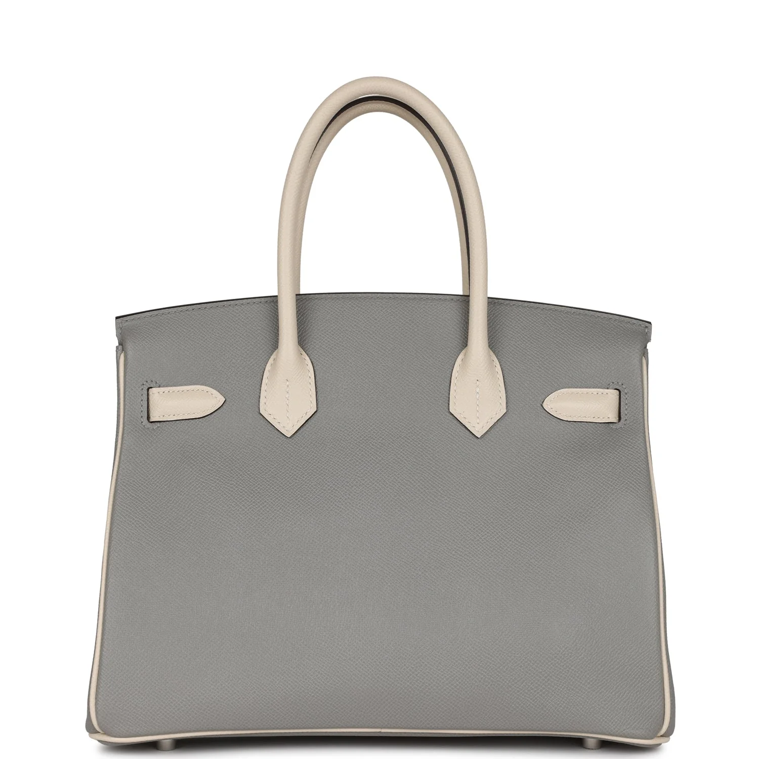Replicate Hermes Special Order (HSS) Birkin 30 Gris Mouette and Craie Epsom Brushed Palladium Hardware(1:1 replica)