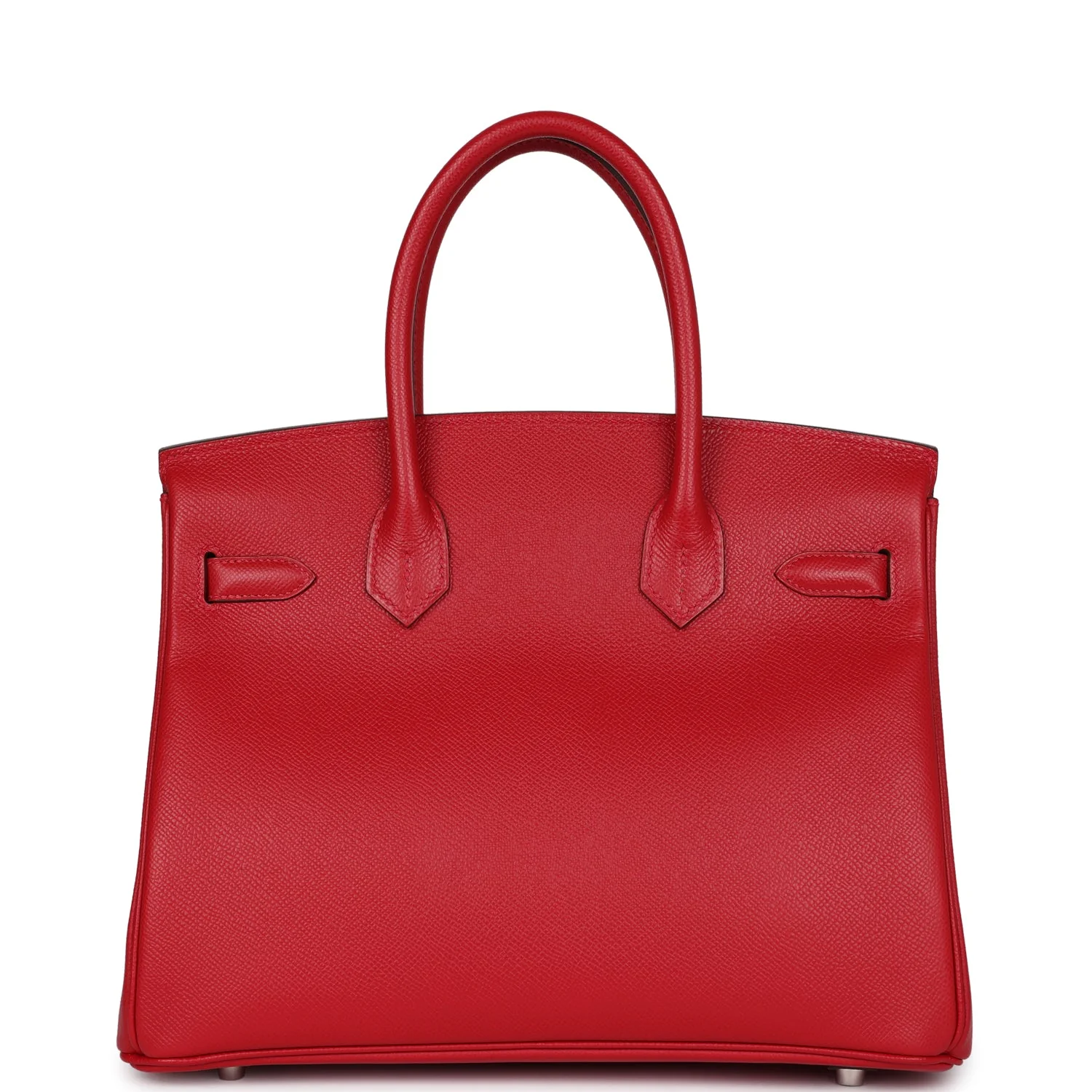 Replicate Hermes Birkin 30 Rouge Casaque Epsom Palladium Hardware(1:1 replica)