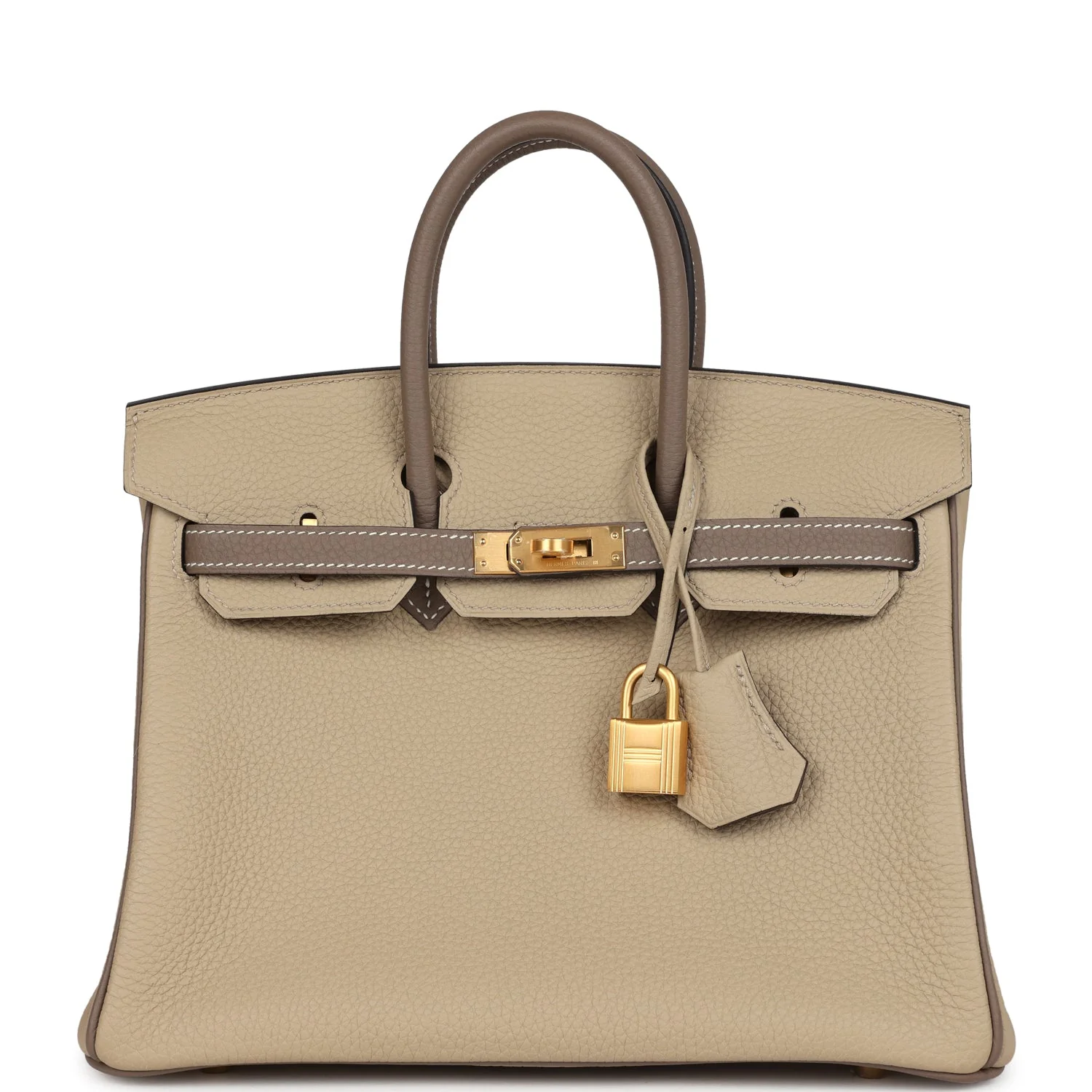 Replicate Hermes Special Order (HSS) Birkin 25 Etoupe and Trench Togo Brushed Gold Hardware(1:1 replica)
