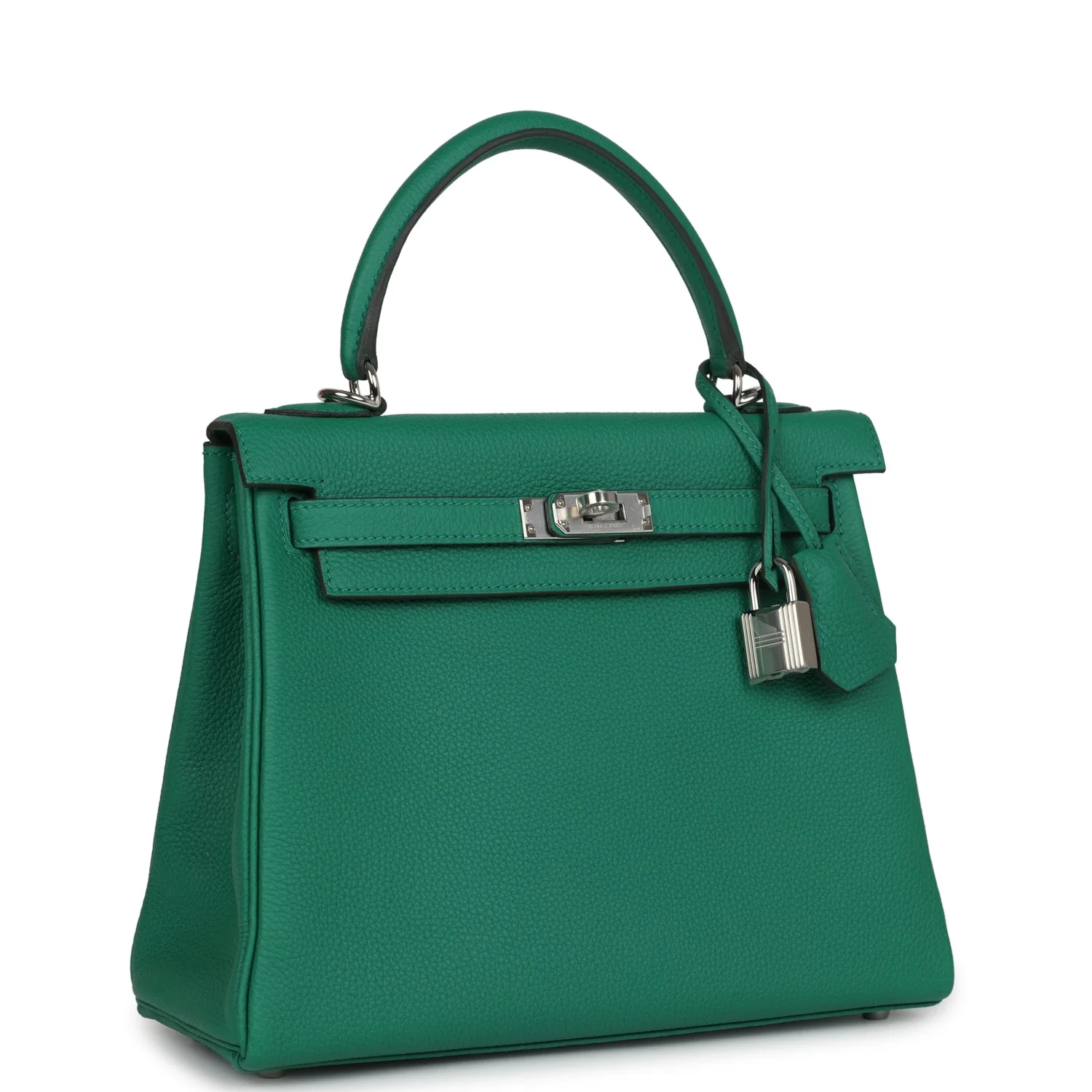 Replicate Hermes Kelly Retourne 25 Vert Vertigo Togo Palladium Hardware(1:1 replica)