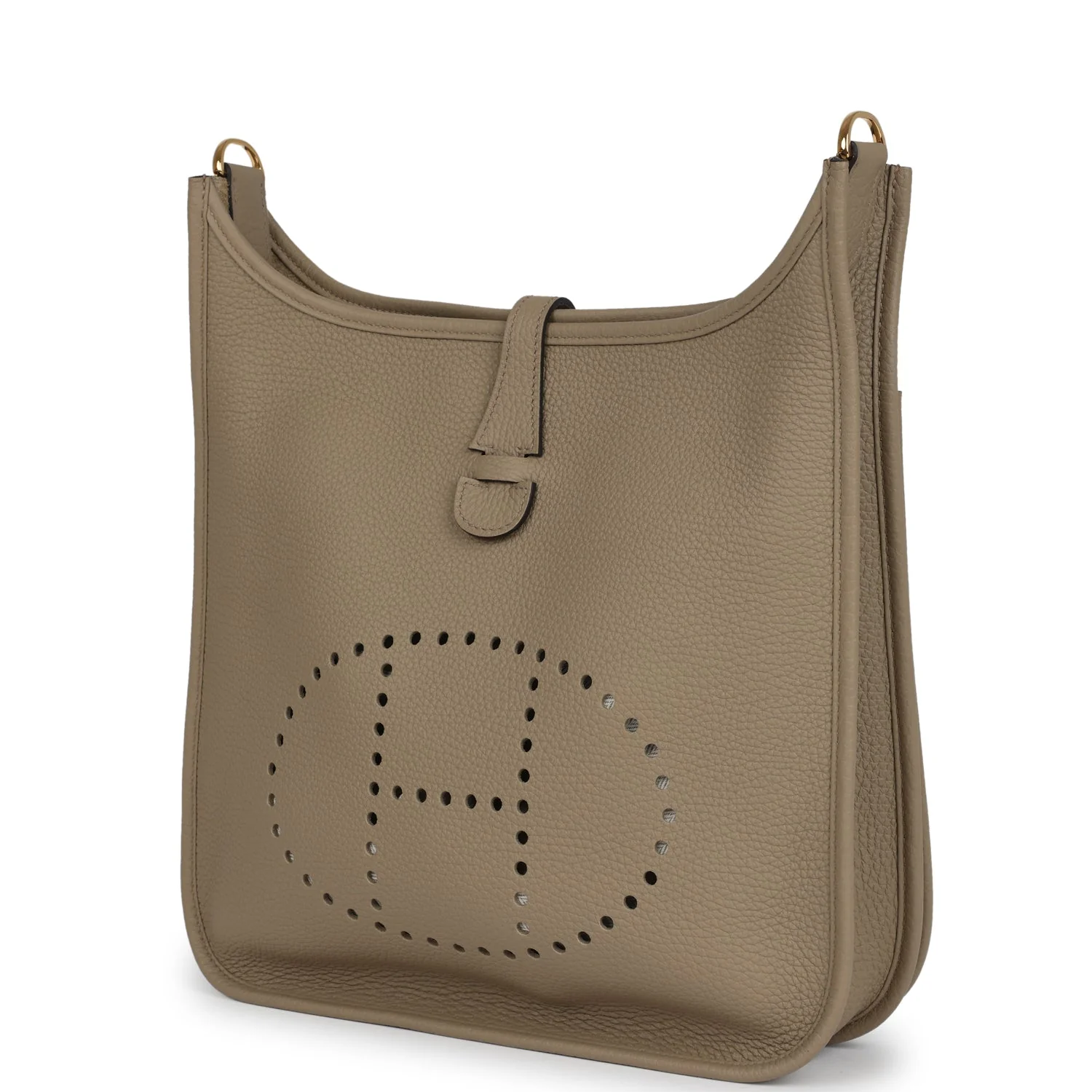 Replicate Hermes Evelyne III PM Beige Marfa Clemence Gold Hardware(1:1 replica)